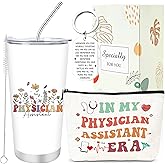 Keluna Physician Assistant Gifts for Women - 20oz Tumbler Makeup Bag Keychain, 3Pcs Physician Assistant Week Appreciation Thank You Gifts, PA School Student Graduation Birthday Christmas Presents