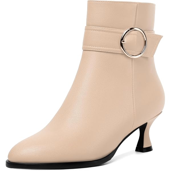MERRORI Women's Chunky Low Heel Ankle Boots – Round Toe, Matte Finish, 2 Inch Heel, Zip Casual Boots - View #3