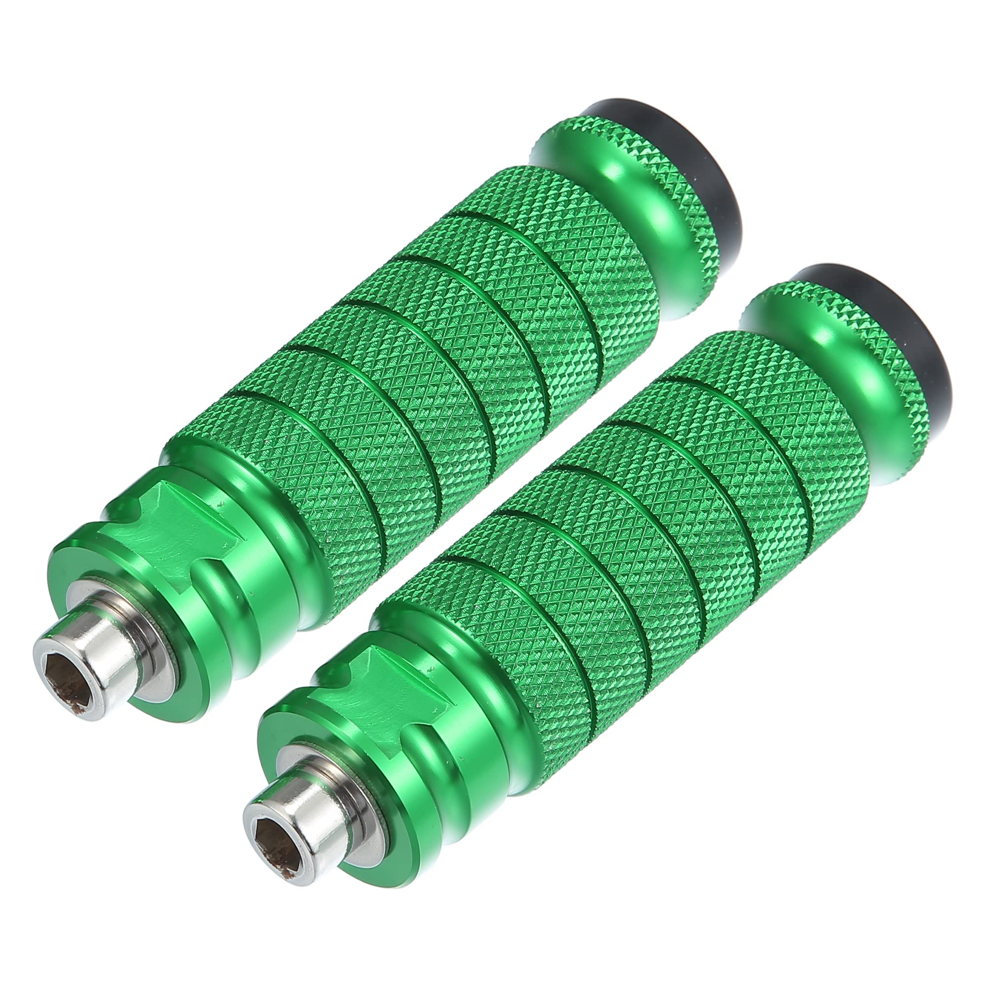 X AUTOHAUX Pairear Foot Pegs Footrests Green for Bicycle Fit 1/4 Inch Axles