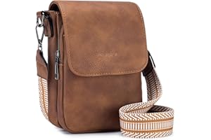 POIUGOYA Small Crossbody Bags for Women Trendy,Leather Triple Compartment Cell Phone Crossbody Wallet Purses with Card Slots