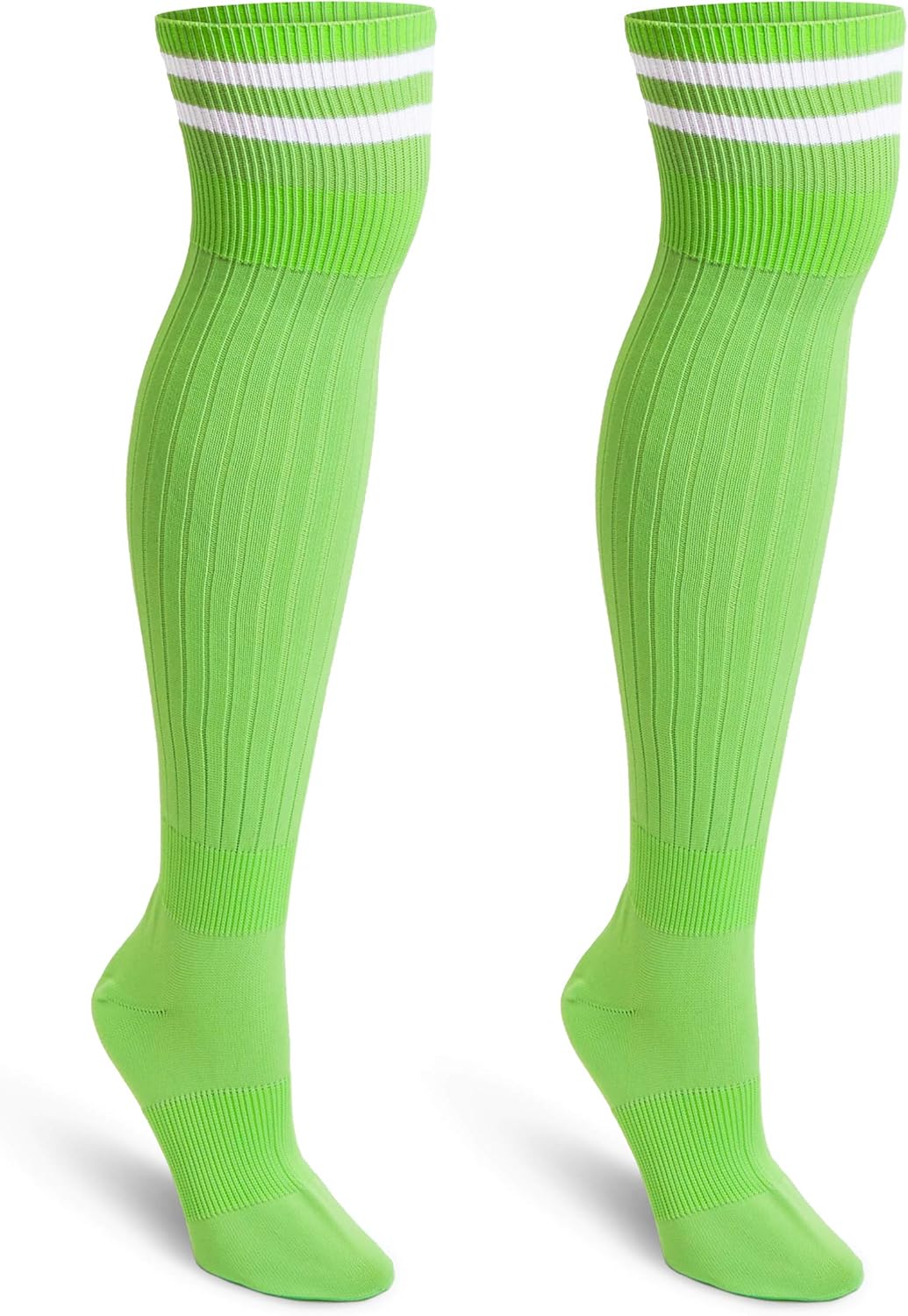 Green Knee High Soccer Socks (Unisex, Large, 3 Pairs): Clothing