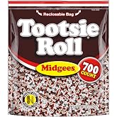 Tootsie Roll Midgees Chewy Chocolate Candy, 700 Count (Pack of 1) | Resealable Bag, Individually Wrapped, For Kids, Parties, Classroom, Peanut Free, Kosher, Gluten Free