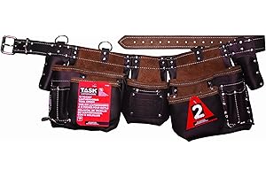 Task Tools Master Carpenter's Apron, 12-Pocket Leather Belt, T77350, Brown
