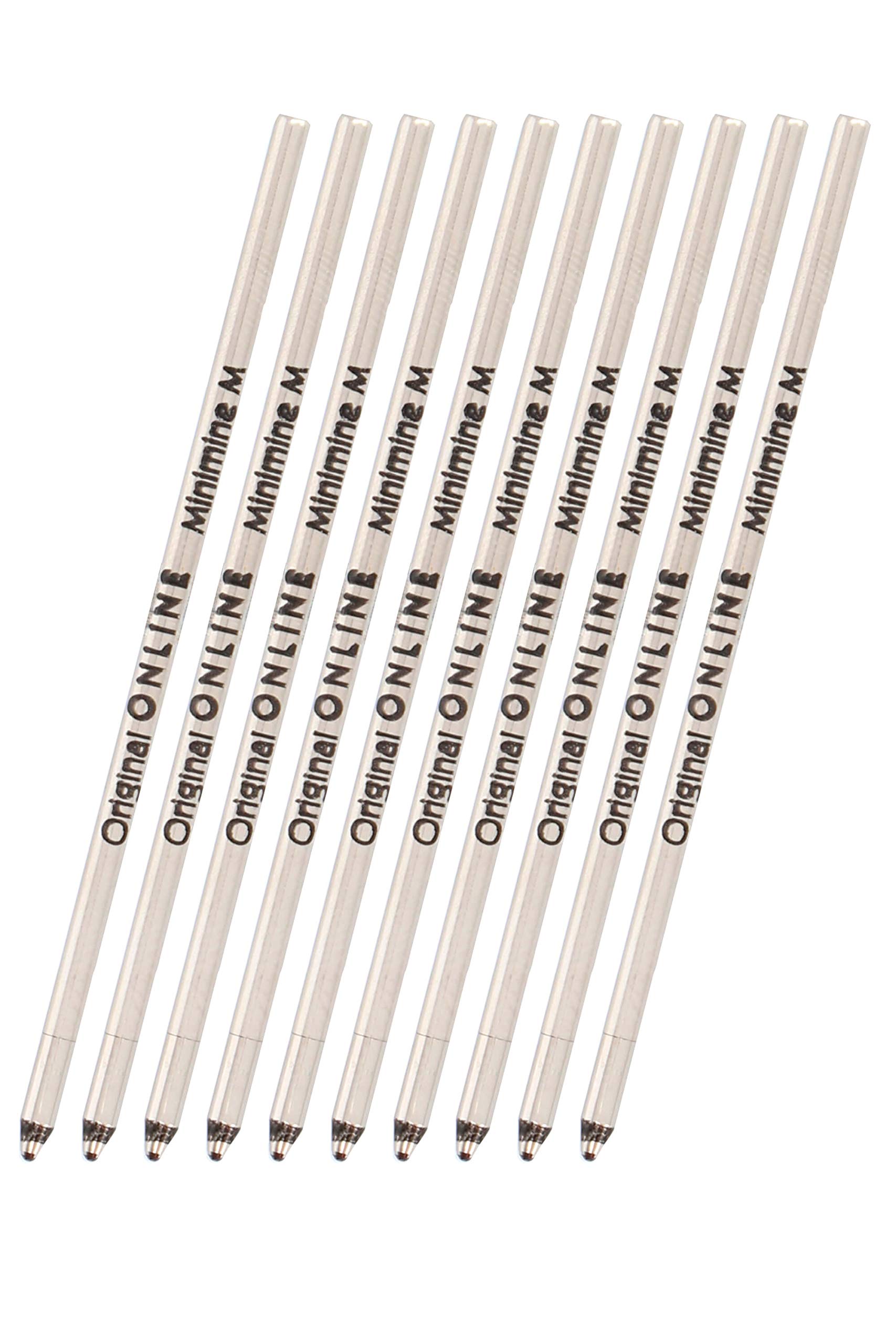 Ballpoint Refill International Standard D1, 10 Pieces, Writing Colour Black, Medium Point, Replaceable Pen Refill, Documentary Proof, Water Proof, Set