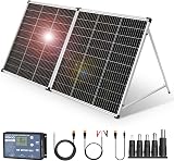 DOKIO 200W Foldable Portable Solar Panel with 20A Controller Kit