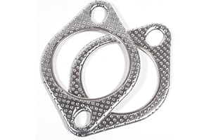 BEONEO-120-06310-0002 (2.5 Inch) 2.5" ID 2 Bolt MLSG High Temp Exhaust Gasket (Qty 2) - Heavy Duty be made of Metal And Fiber Laminate.