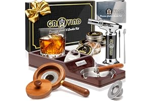 Grovind Cocktail Smoker Kit with Torch,Whiskey Smoker Kit,Old Fashioned Smoker Kit,Bourbon Gifts for Men for Fathers Day,Drink Smoker Kit,Bourbon Smoker Kit,Drink Smoker Infuser Kit(No Butane)