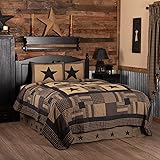 VHC Brands, Black Check Star, Cotton, 90Wx90L x