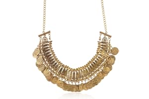 LUREME Vintage Engraved Coin Bib Statement Necklace Clavicle Necklace (01003295)