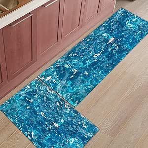 FAMILYDECOR - Alfombras de baño ultra suaves con olas de agua, color