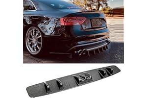 JMTBNO Carbon Fiber Rear Diffuser Shark Fins Bumper Splitter Chin Spoiler Lip Compatible with Chrysler 300 Subaru Impreza WRX STI Infiniti G37 Q50 Q60 Q70 Mazda 2 3 5 6 CX-3 CX5 CX-7