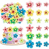 35 PCS Edible Flowers Cupcake Toppers Wafer Paper Flower Wedding Cupcake Picks Edible Flowers Cake Decorations for Spring Bridal Engagement Baby Shower Birthday Party Cake Decoration Supplies
