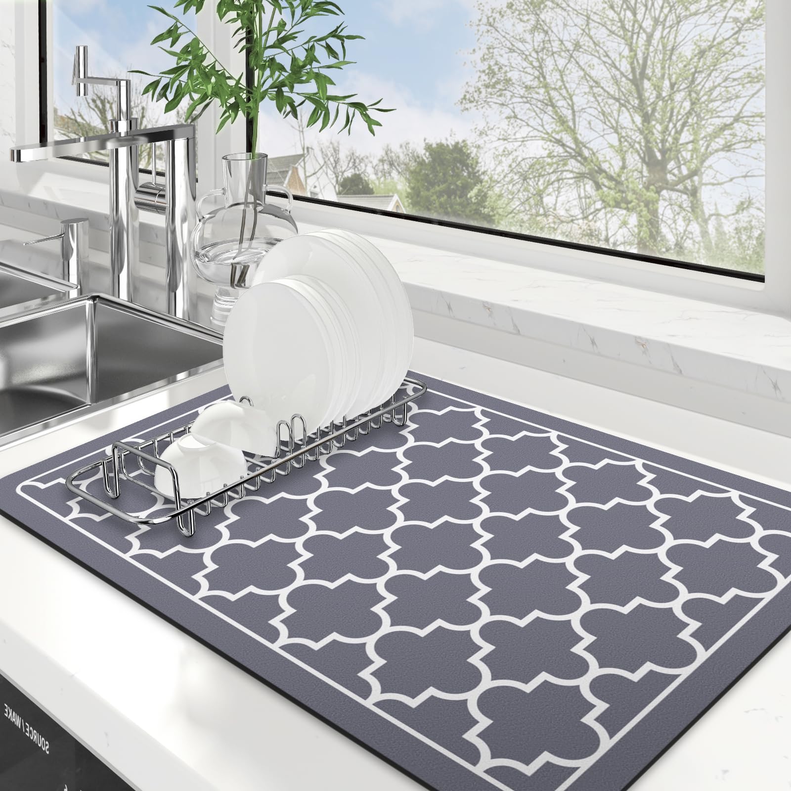 WISELIFE Dish Drying Mat Super Absorbent Drying Mat