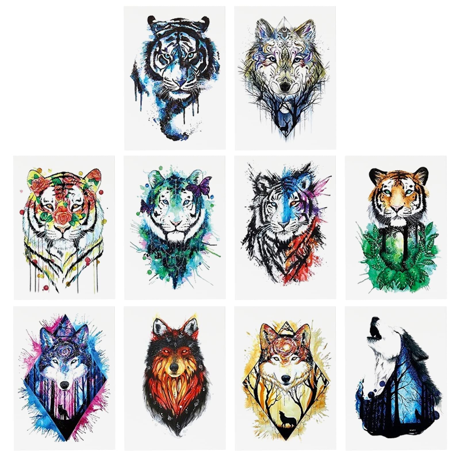 SWYSGS Tattoo Practice Imitation Tattoo Stickers for Temporary Tattoo Stencils without Motif Pack of 10