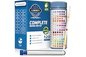 Liberty Gold Standard© Water Testing Strips (121-Piece Kit) All-in-One Test for Home Drinking Water, Wells and 16 Unique Tests for Lead, Hard Water Hardness, pH, Heavy Metals & More
