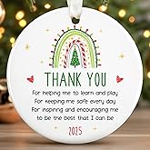 LUCAGIFT Teacher Ornaments - Teacher Christmas Ornament - Teachers Gifts for Women - Teachers Daycare Provider Christmas Ornaments 2025 - Teaching Gifts for Tree - Ceramic Ornament 2025