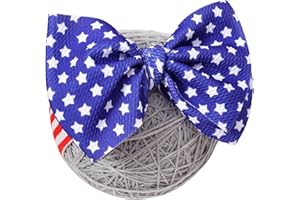 QFV 4th of July Baby Girl Bows,Large Double Bows Headband with Star Handmade Stretchy Hairbands for Newborn/Infant bows.or 1-3 Year Kids