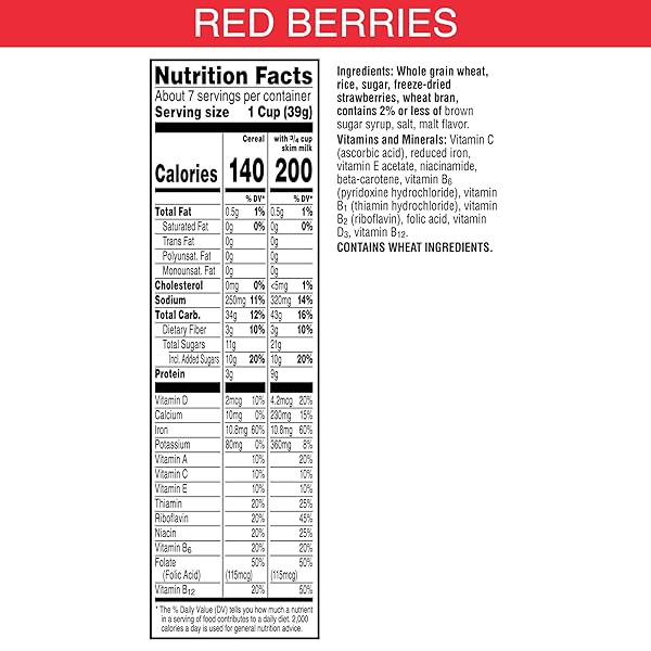 KELLOGG’S SPECIAL K BREAKFAST CEREAL, FAMILY BREAKFAST, FIBER CEREAL, RED BERRIES (6 BOXES)
