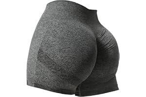 VOYJOY Women Workout Shorts 3.6" Scrunch Butt Lifting Gym Shorts Seamless Yoga Biker Shorts