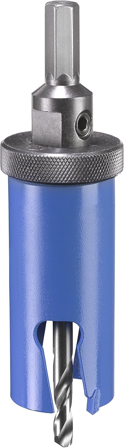 kwb Universal Hole Saw - 35 mm Diameter Size, Extra Sharp Carbide Teeth, 8 mm Center Drill, Blau, 35mm - Image 3