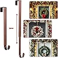 AnCintre Wreath Door Hanger,Easter Decorations Wreath Hangers for Front Door, Adjustable Over the Door Hooks for Hanging Welcome Sign Length from 15 to 25 Inches,Metal Front Door Porch Apartment Decor