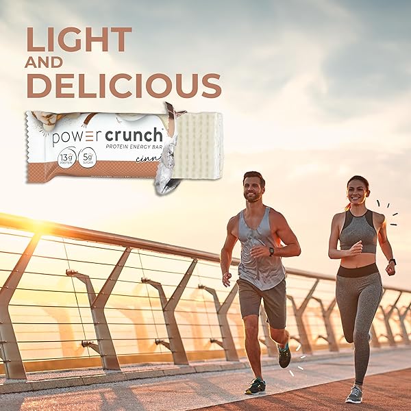POWER CRUNCH PROTEIN WAFER BARS, HIGH PROTEIN SNACKS WITH DELICIOUS TASTE, CINNAMON ROLL, 1.4 OUNCE (12 COUNT)