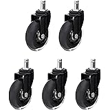 AmazonCommercial 3-Inch Transparent Swivel Caster, Black, 5-Pack