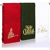 Breling 3 Pcs Christmas Hand Towel for Bathroom 14 x 29 Inches Christmas Bathroom Decor Xmas Tree Deer Towel Absorbent Soft Washcloth for Xmas Winter Holiday Indoor Home Party Decor