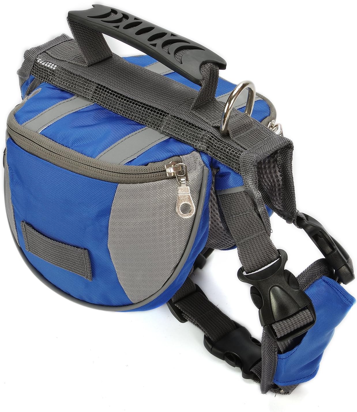 DoggieKit Saddle Bag Dog Backpack Adjustable Pet Carrier Vest with Pockets for Hiking, Training, Jogging, Camping & Traveling | Heavy Duty & Comfortable (Large, Blue)