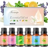 Gooamp Essential Oils Set-Top 6 Organic Blends Scents for Diffuser for Home | Air Freshening,Candle Making,Aromatherapy,Humidifiers,Gifts -Peppermint,TeaTree,Lavender,Eucalyptus,Lemongrass,Orange(6x10ml)