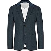 PJ PAUL JONES Mens Herringbone Blazer Vintage 2 Button Tweed Wool Blend Sport Coat Jacket Dark Blue M