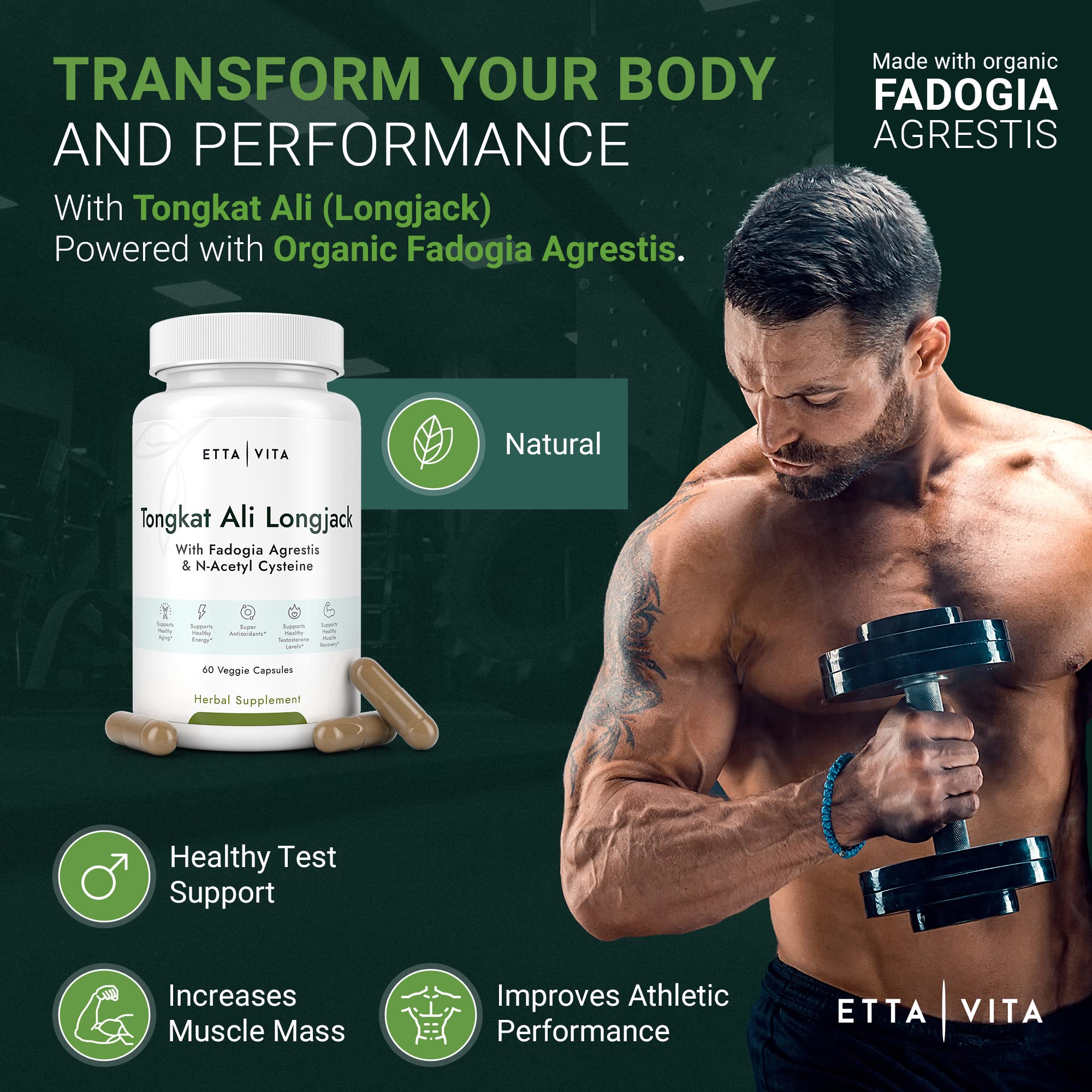 Potent Longjack - Tongkat Ali & Fadogia Agrestis Supplement for Men & Womens Energy, T Support, Lean Muscle Growth & Recovery, Hormonal Balance, Pre-Workout with Vegan NAC Liver Detox & Cleanse