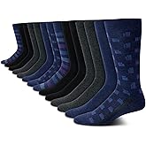 Van Heusen Mens Dress Socks - 14 Pack Soft Stretch Moisture Wicking Stay Up Casual Work Socks for Men (Sizes: 6-12.5)