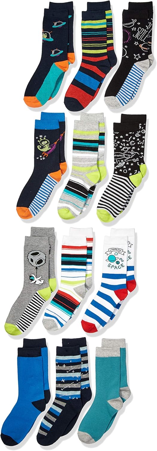  Brand - Spotted Zebra Boys Crew Socks: Clothing