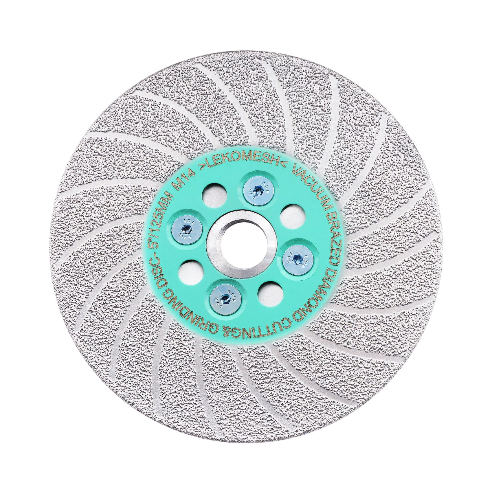 Diamond Cutting Grinding Discs 125MM - Granite Saw Blade LEKOMESH Double-Side Vacuum Brazed Diamond Blade for Marble Concrete Stone Tile Porcelain Ceramic M14 Thread