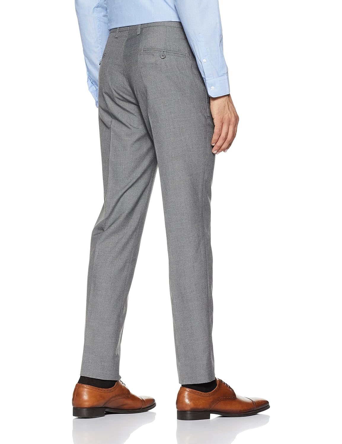 peter england men's slim fit formal trousers