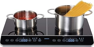 MEDION MD 15324 Doppel-Induktionskochplatte, 3500 Watt, Zwei Kochplatten, 10 Temperaturstufen, LED Display, schwarz