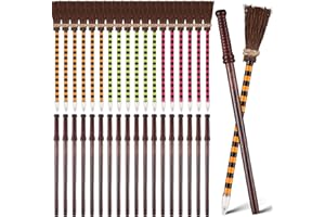 Ireer Wand Pencils Set Halloween Witch Broom Pencils Wizard Party Favors Halloween Theme Birthday Goody Bag Filler Favors for Teen Kids Boys Girls Halloween Party Gifts School Rewards(36 Pack)