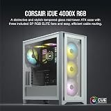 Corsair iCUE 4000X RGB Tempered Glass Mid-Tower Case White view 2