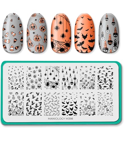 KADS Halloween-Nagelstempel Set – Mit Kürbis, Geistern & Schädeln, DIY Nageldesign Für Grusel-Fans