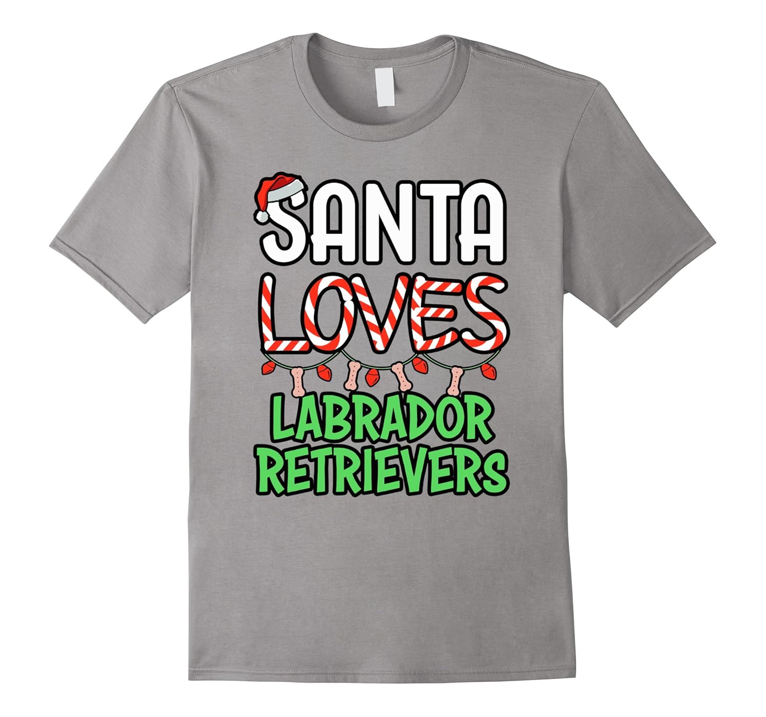 Christmas Dog Shirt: Santa Loves Labrador Retrievers-ANZ