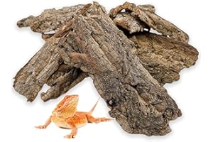 BNOSDM Reptile Terrarium Bark Substrate Bedding Tortoise Natural Cork Bark Reptile Climbing Mat Habitat Decor for Lizard Snake Spiders Hermit Crabs Tarantula Geckos Bearded Dragons (0.7 LB)