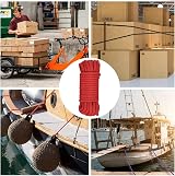 TallKeeey 10M Soft Cotton Rope 8mm Red DIY Craft Hanging Bundling view 5