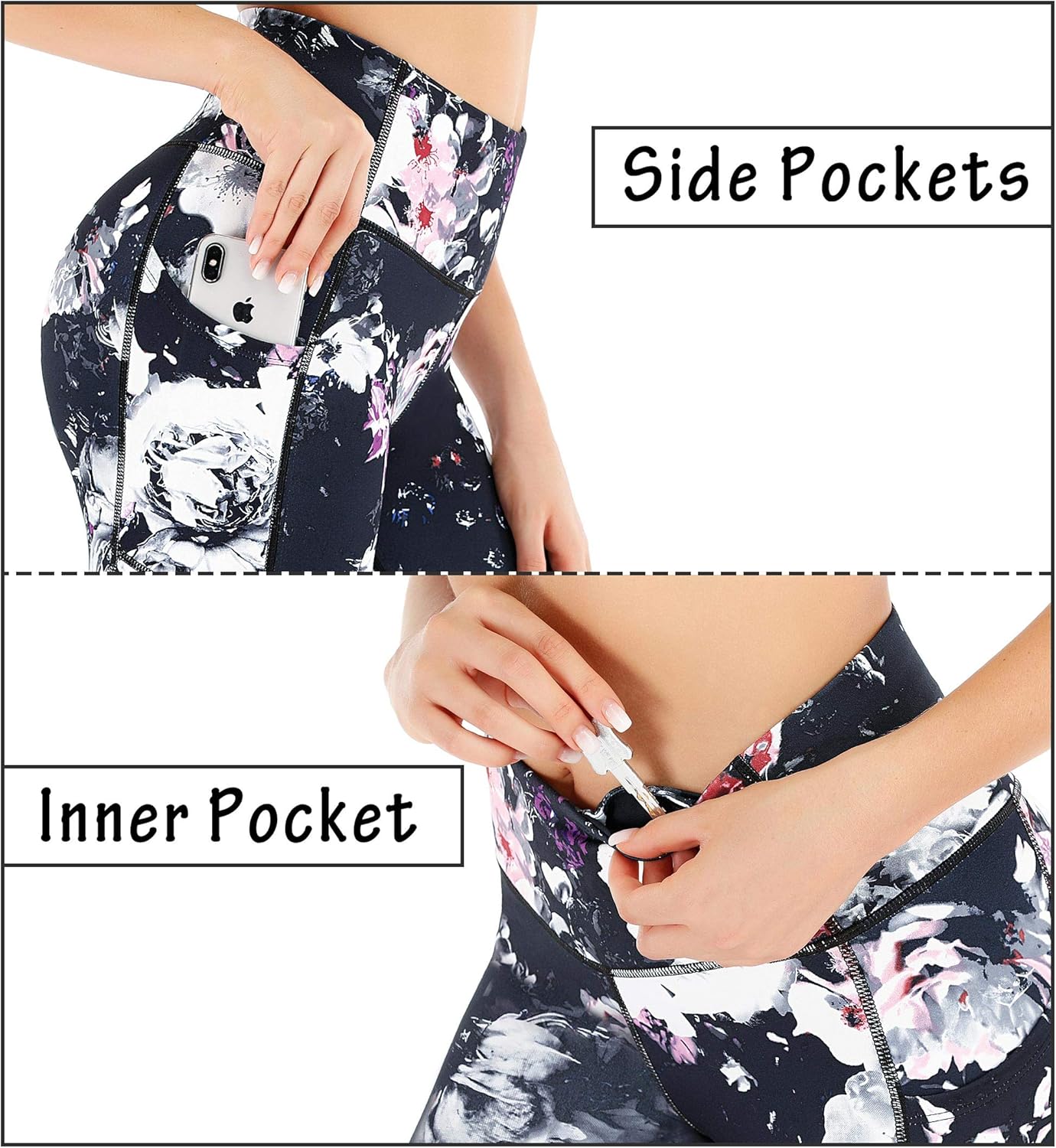 Heathyoga Women’s Printed Leggings with Pockets High Waisted Printed Yoga Pants with Pockets Workout Leggings Running Tights: Clothing