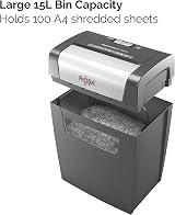Rexel Momentum X308 Cross Cut Shredder 9-8 Sheets 80 gsm 15 L Bin view 4