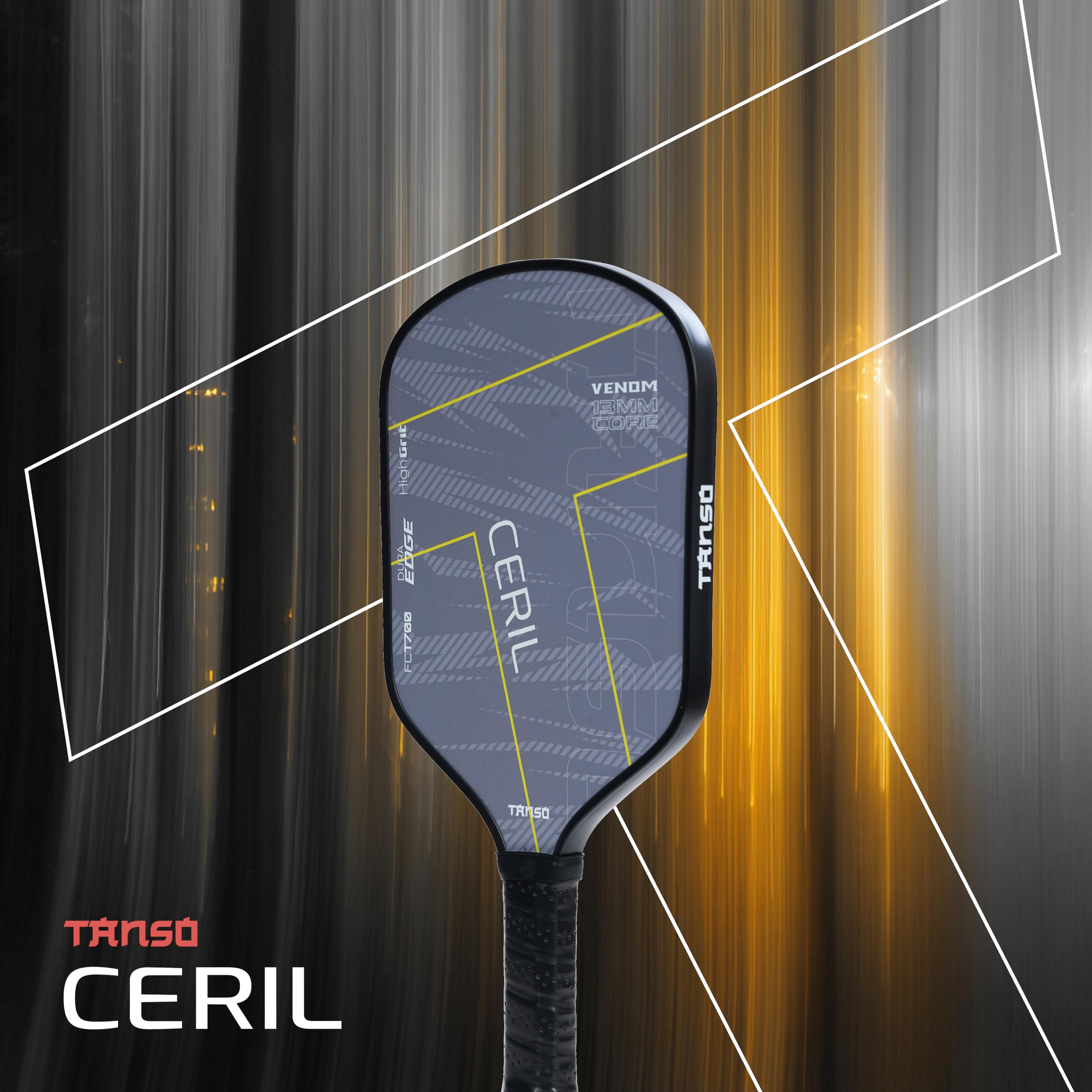 TANSO Ceril Venom T700 Pickleball Paddle (High Grit Surface Carbon Fibre Pickleball Paddle, 13mm Thick Hexa Core, Wide Body for Stable Control) 4