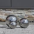 Lot De 3 Boules Décoratives Acier Inoxydable Poli 15-25-38cm - Flottantes Pour Jardin Et Étang