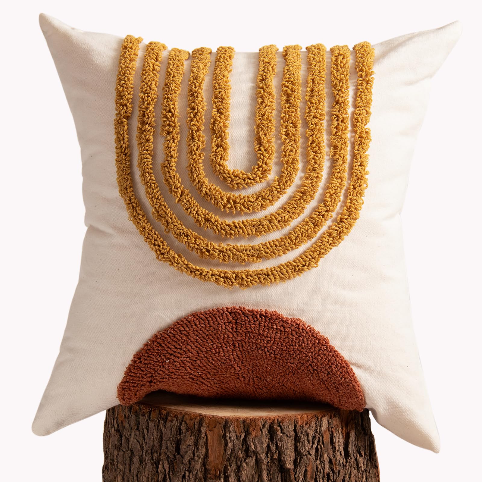 Photo 1 of lifein 18x18 Pillow Covers-Throw Pillow Cover,Tufted Boho Jacquard Pillow Covers,Farmhouse Decorative Pillow Cover,Pillow Cases for Gift,Couch,Sofa,Bed,Chair,Living Room,Home Decor(18x18inch)