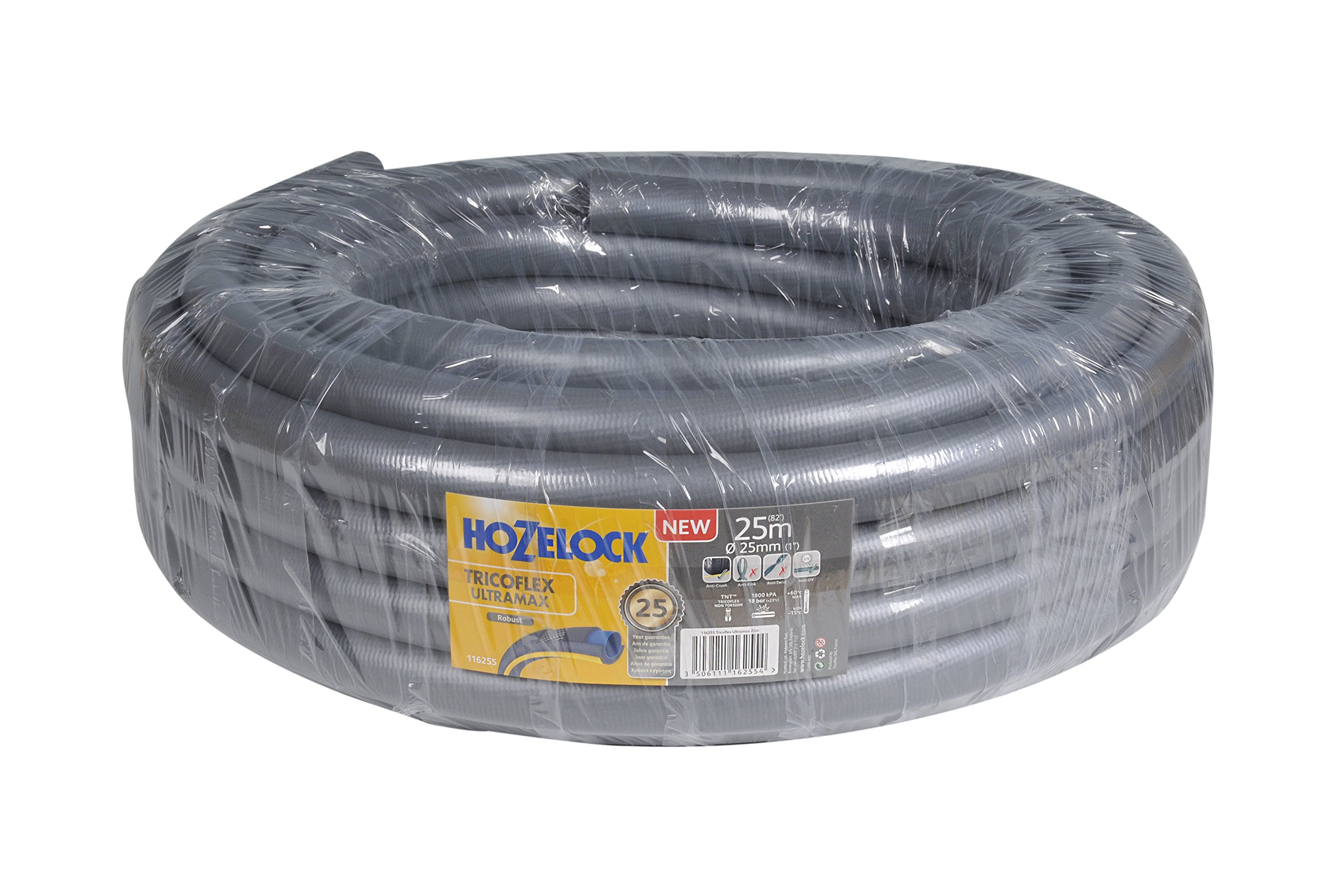 Hozelock Tricoflex Ultramax Hose, Grey, 25 mm x 25 m
