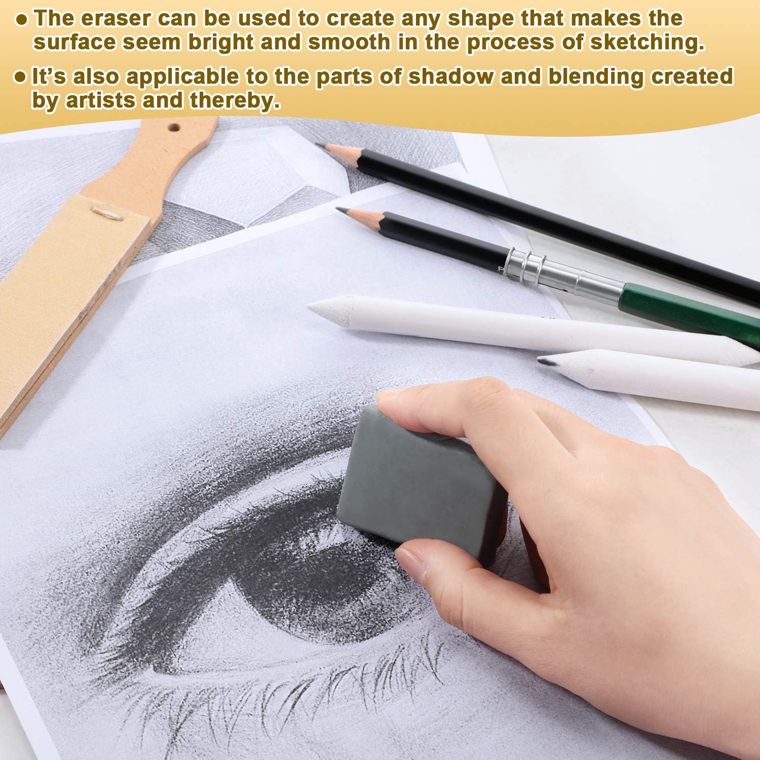 Art Blenders Sketch Sandpaper Pencil Extension Tool Drawing Kneaded